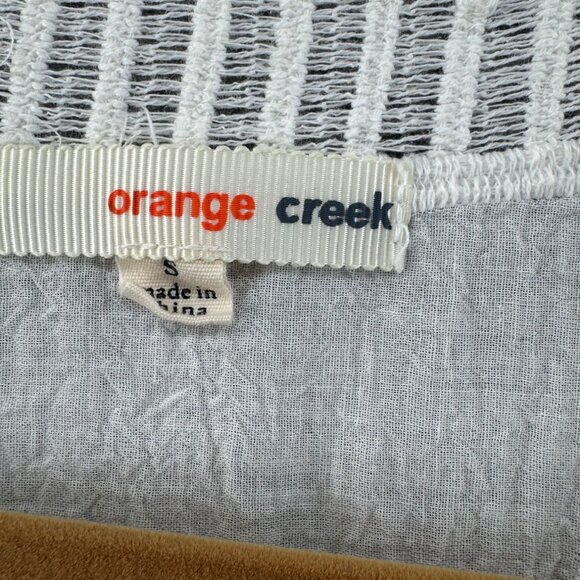 Orange Creek  Lace Shirt Zipper Front & Crochet Detailing  White Size Small - Picture 6 of 7